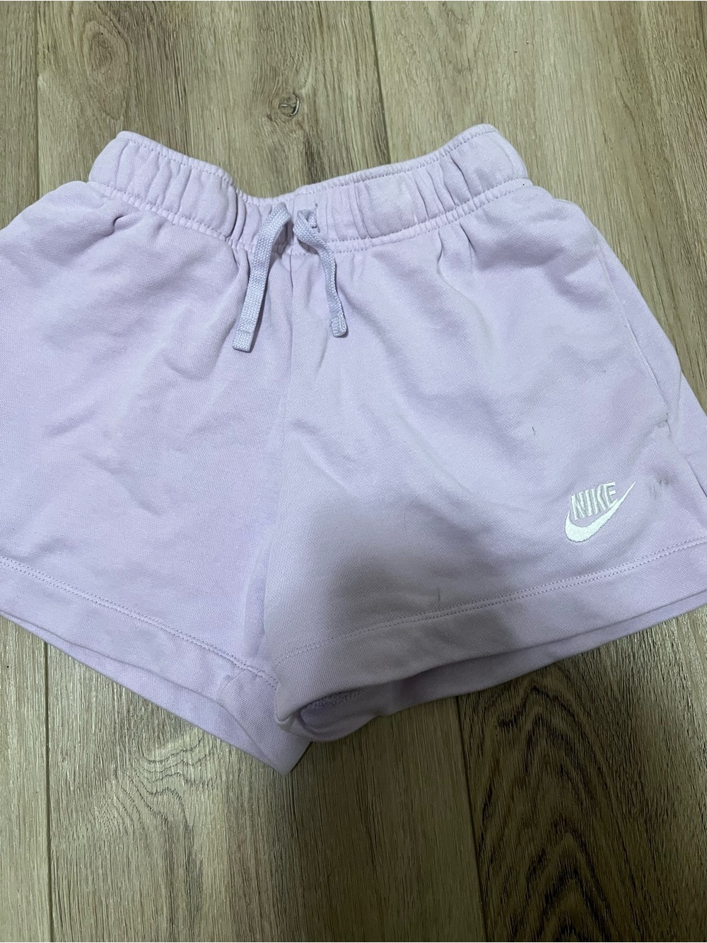 Nike Women's Light Lavender Athletic Shorts with White Logo